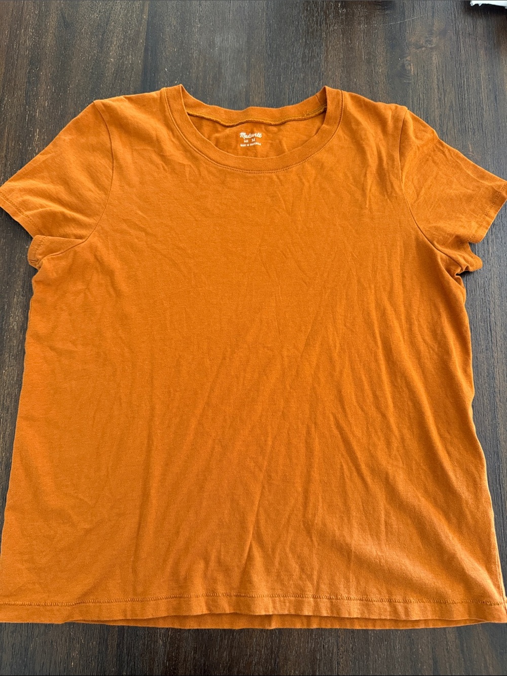 Madewell Cotton Short Sleeve Crewneck Tee - burnt orange